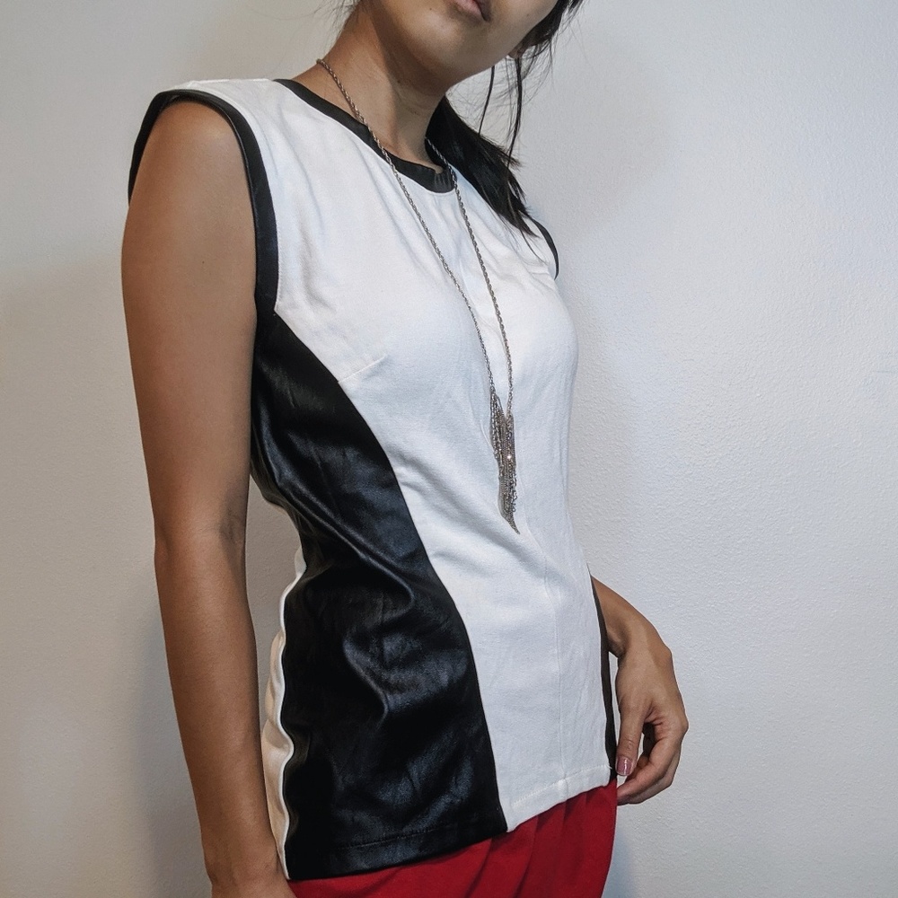 Halogen white and black leather top